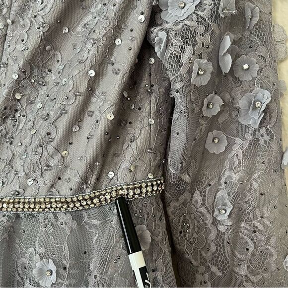 Mac Duggal Floral Embellished Lace A-Line Cocktail Dress NEW Size 8 - Picture 12 of 14